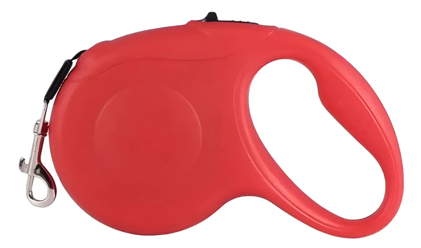 COLEIRA GUIA PARA CÃES RETRÁTIL 3M VERMELHA