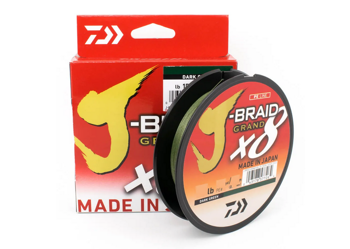 LINHA DE PESCA MULTIFILAMENTO J-BRAID GRAND X8 VERDE ESCURO 15LB/6,8KG 270M