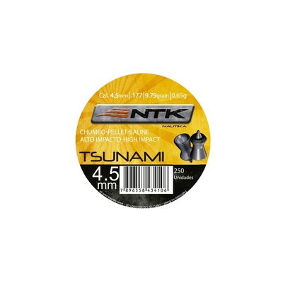 CHUMBINHO TSUNAMI 4,5MM TAG COM GRANDE PODER DE IMPACTO COM 250 PEÇAS - NTK