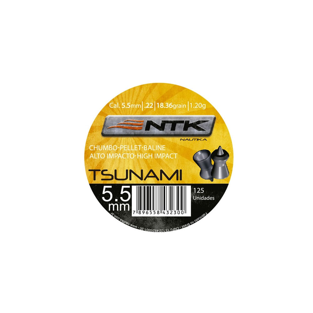 CHUMBINHO TSUNAMI 5,5MM TAG COM GRANDE PODER DE IMPACTO COM 125 PEÇAS - NTK