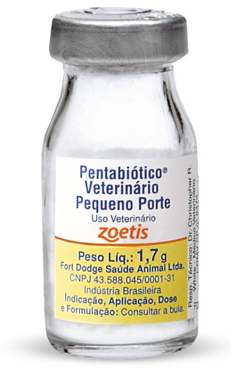 ANTIBIÓTICO PENTABIOTICO VETERINÁRIO PORTE PEQUENO 1.200.000 1,7G - ZOETIS