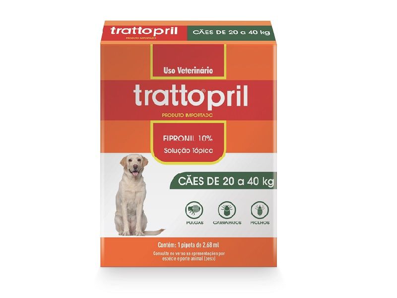 TRATTO PRIL ANTIPULGAS E CARRAPATOS FIPRONIL 10% PARA CÃES 20 À 40KG PIPETA DE 2,68ML