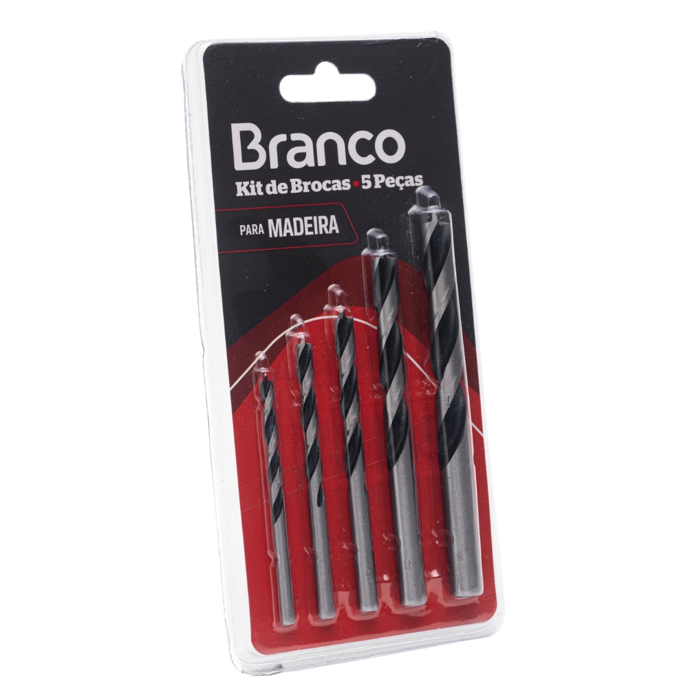 KIT BROCAS PARA MADEIRA 5 PEÇAS - BRANCO