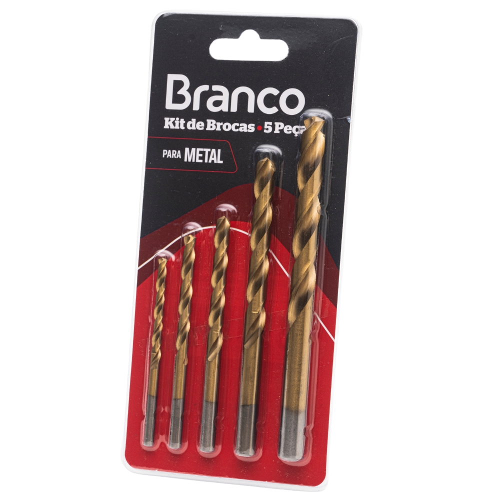 KIT BROCAS PARA METAL 5 PEÇAS - BRANCO