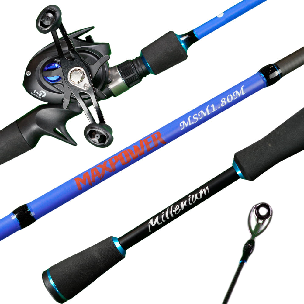 COMBO VARA E CARRETILHA MAXPOWER DIREITA 1,80M - PESCA BRASIL