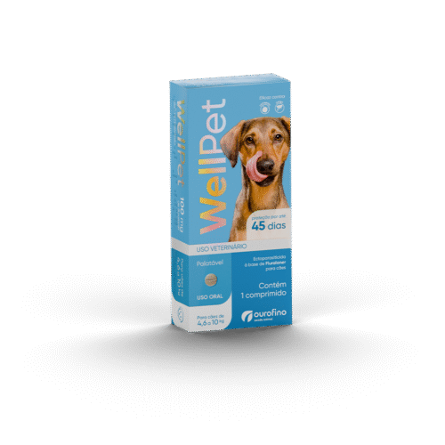ANTIPULGAS E CARRAPATOS WELLPET 100MG PARA CÃES 4,6KG À 10KG 1 COMPRIMIDO - OUROFINO