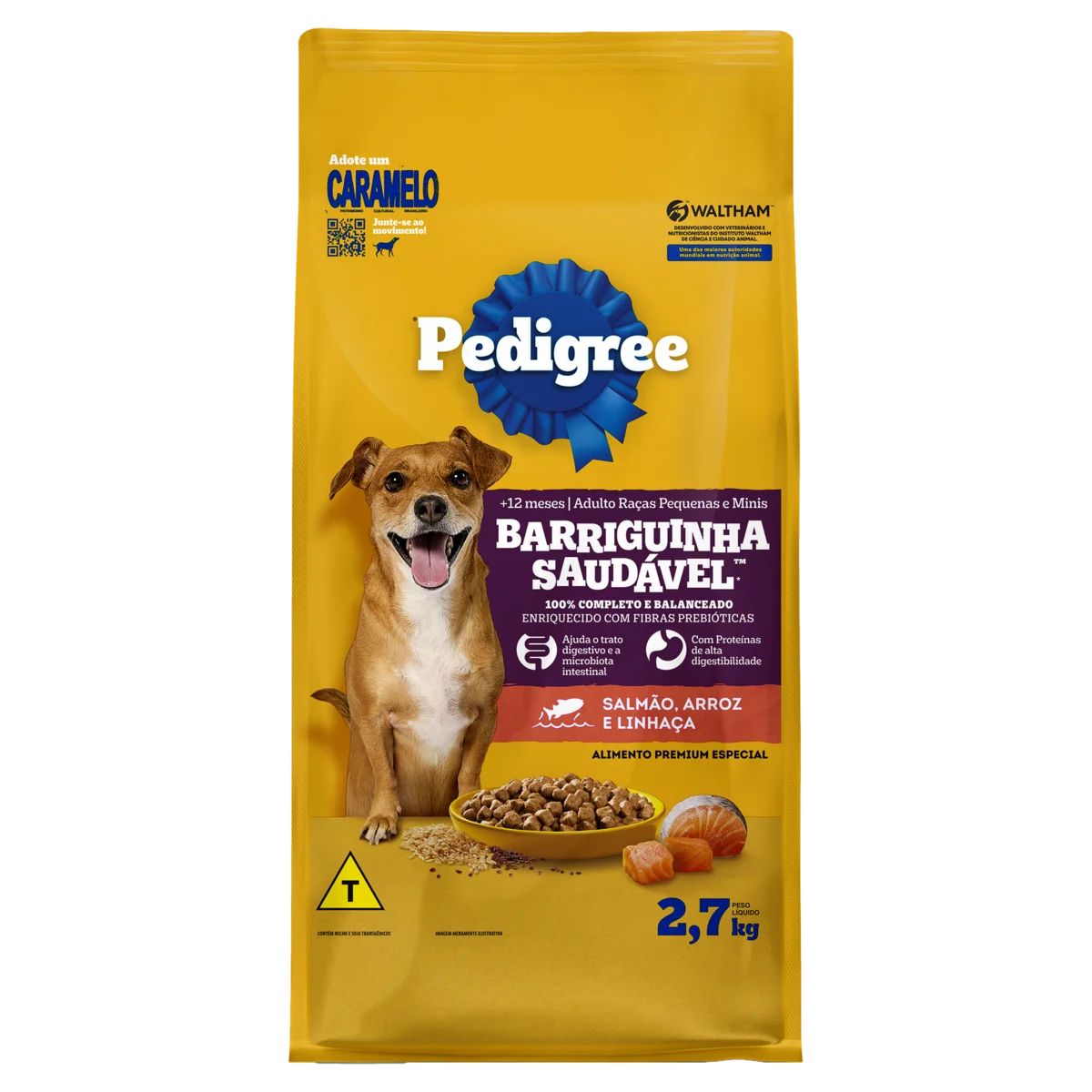 RAÇÃO PEDIGREE BARRIGUINHA SAUDÁVEL CÃES ADULTOS SALMÃO 2,7KG