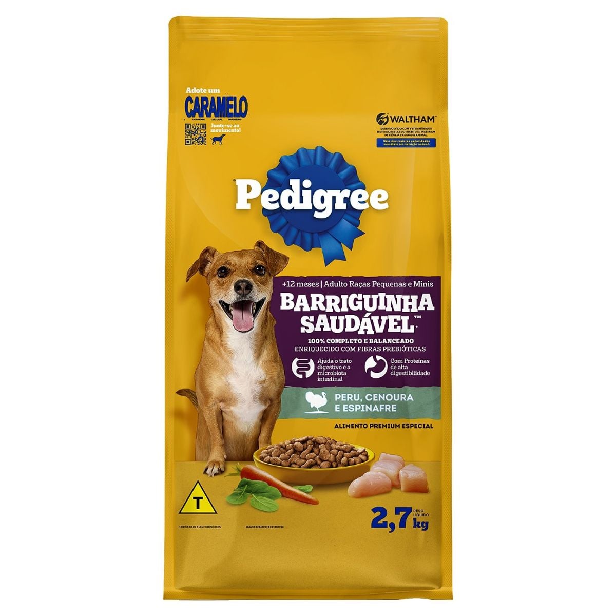 RAÇÃO PEDIGREE BARRIGUINHA SAUDÁVEL CÃES ADULTOS RAÇAS PEQUENAS PERU 2,7KG