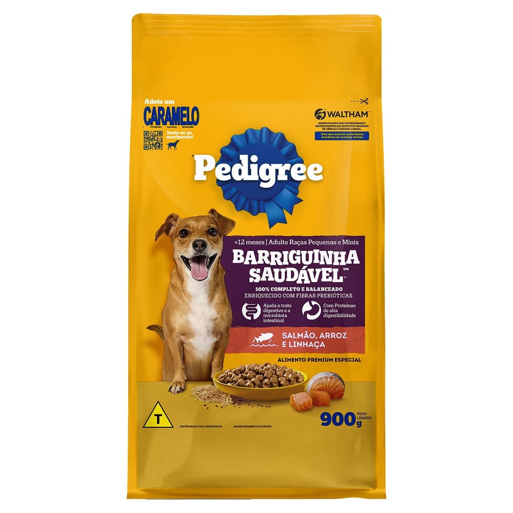 RAÇÃO PEDIGREE BARRIGUINHA SAUDÁVEL CÃES ADULTOS SALMÃO 900G