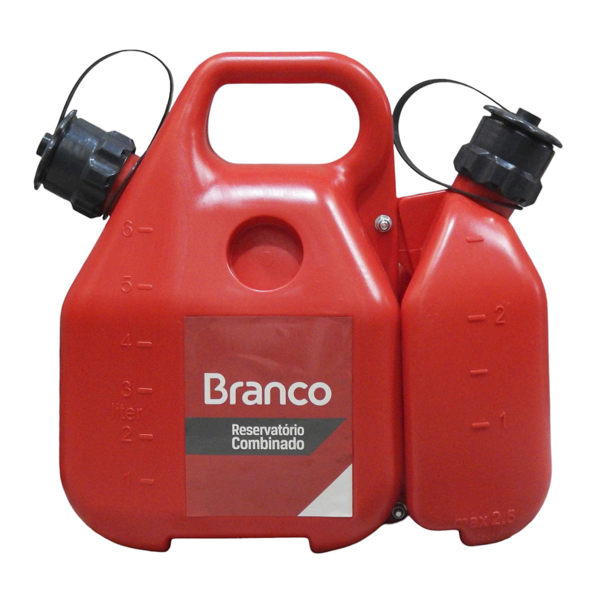 RESERVATÓRIO COMBINADO BIDÃO 6L PARA COMBUSTÍVEL E 2,5L PARA ÓLEO - BRANCO