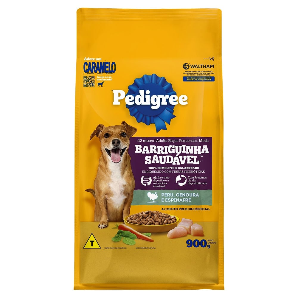 RAÇÃO PEDIGREE BARRIGUINHA SAUDÁVEL CÃES ADULTOS RAÇAS PEQUENAS PERU 900G