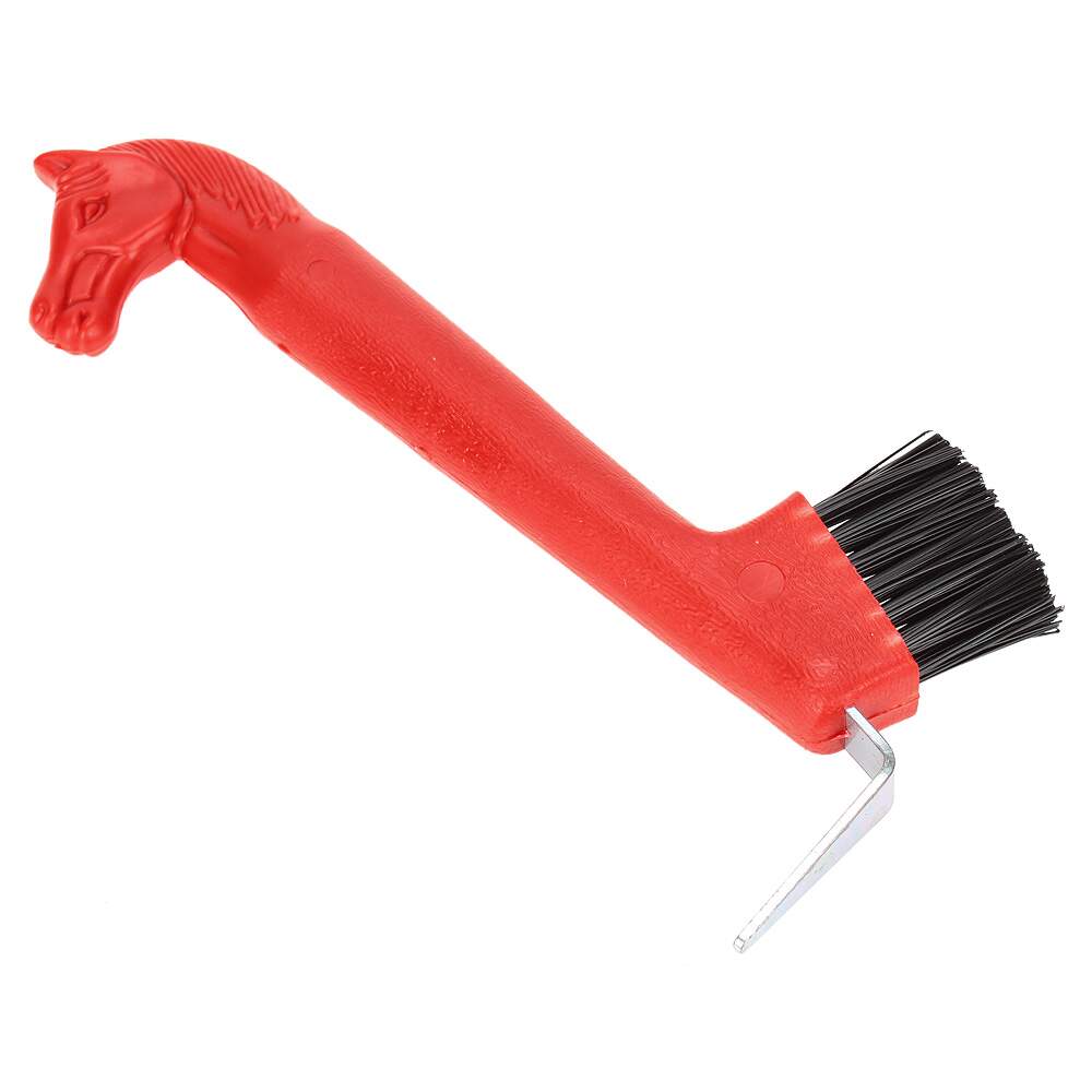 LIMPADOR DE CASCO E RANILHA COM CABEÇA DE CAVALO VERMELHO COM ESCOVA - KAUANA