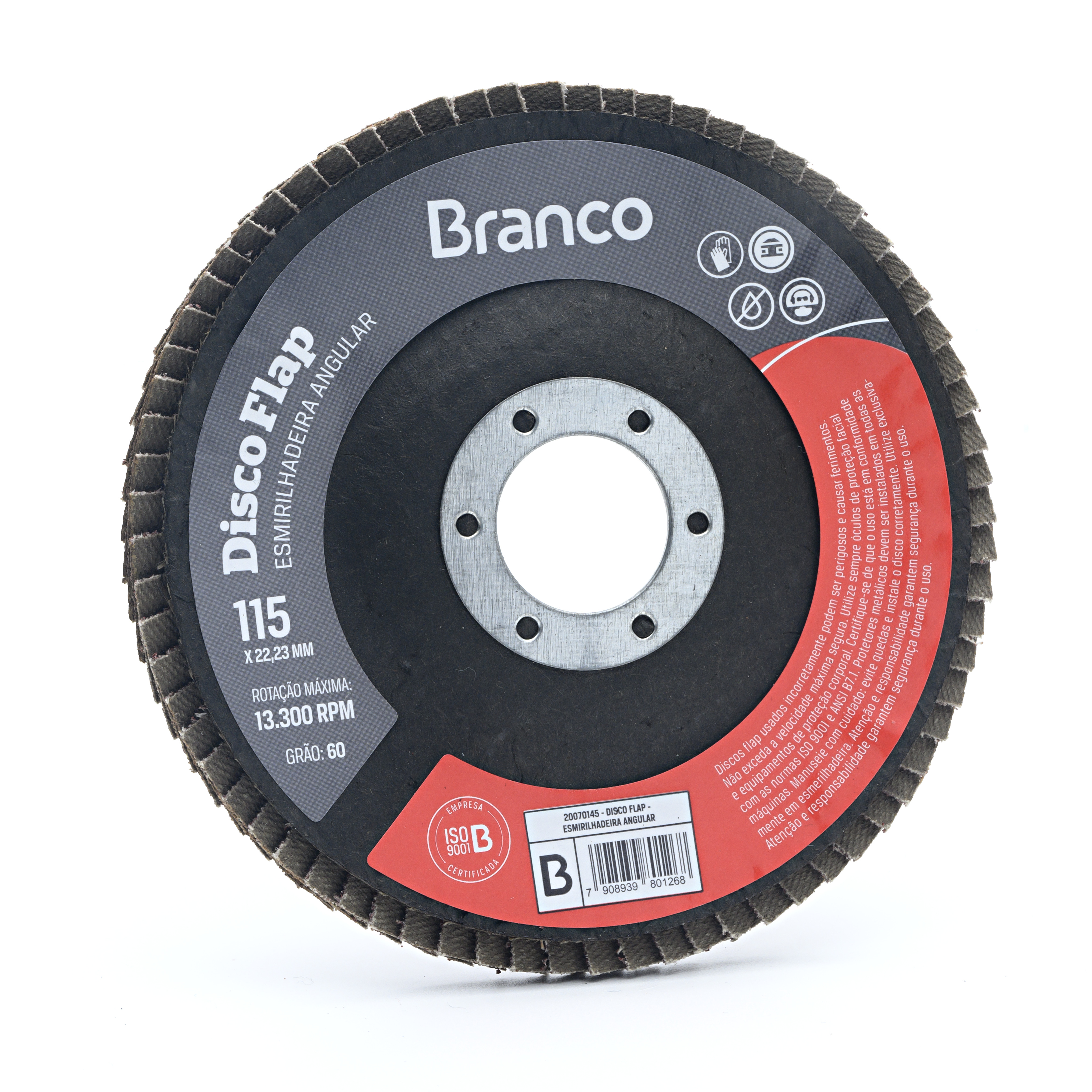 DISCO FLAP 115X22,23MM PARA ESMILHADEIRA ANGULAR - BRANCO