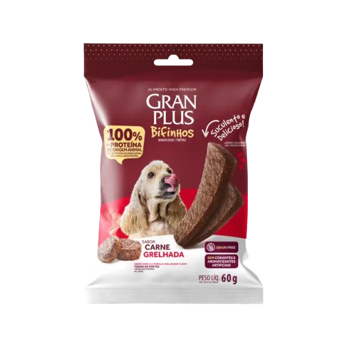 BIFINHO GRANPLUS PARA CÃES DE TODOS OS PORTES CARNE GRELHADA 60G