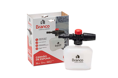 CANHÃO DE ESPUMA PARA LAVADORA DE ALTA PRESSÃO - BRANCO