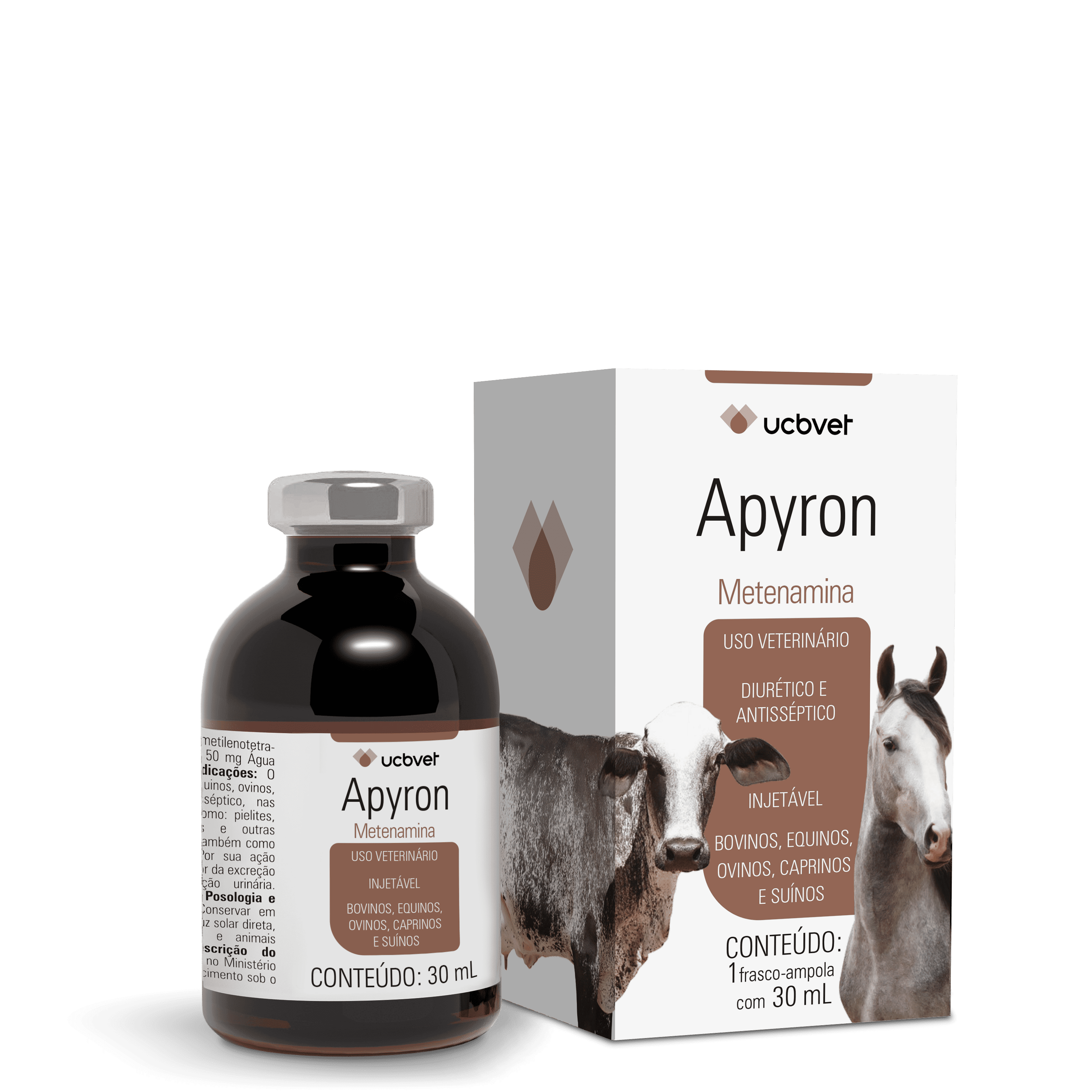 DIURÉTICO ANTISSÉPTICO URINÁRIO INJETÁVEL APYRON 30ML - UCBVET