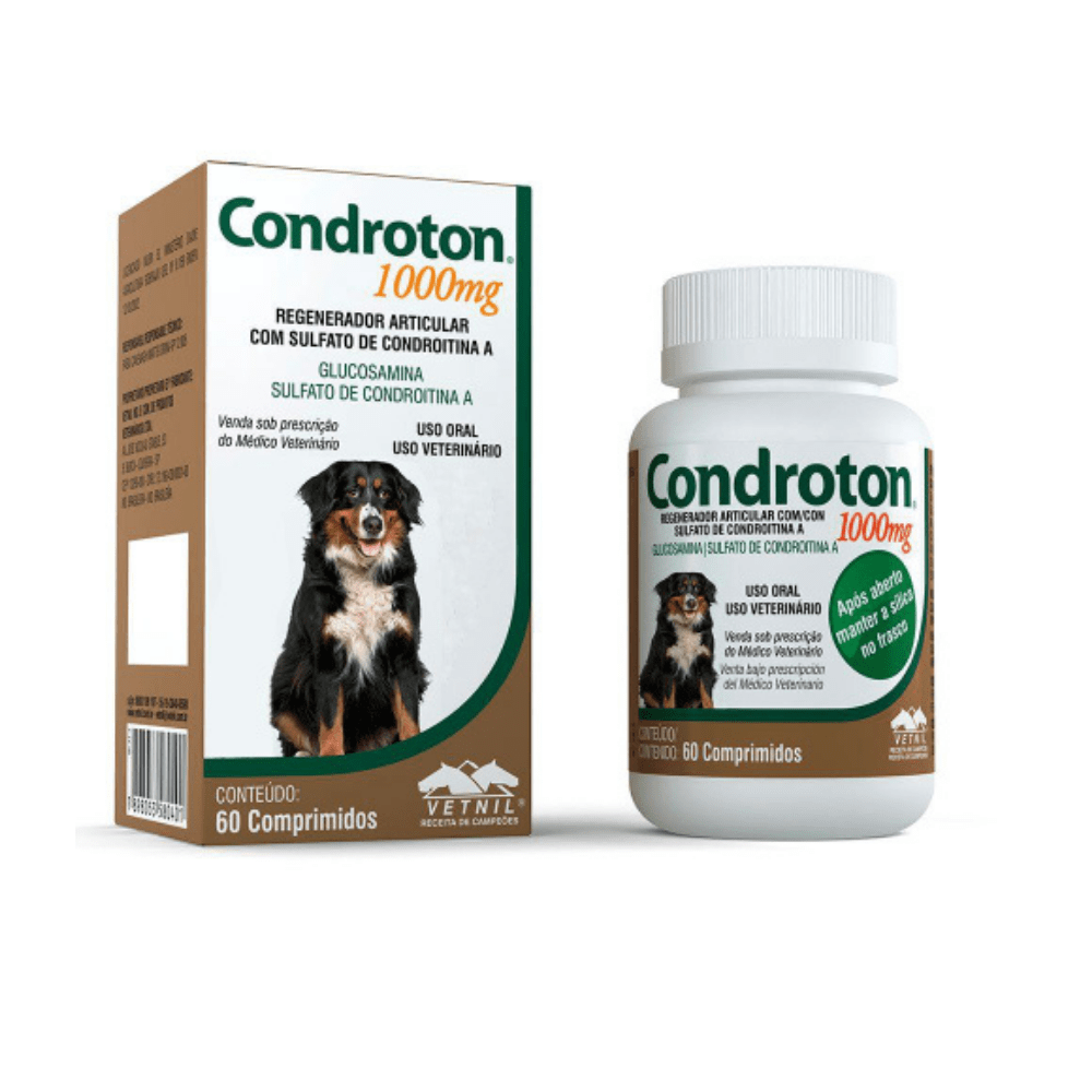 REGENERADOR ARTICULAR CONDROTON 1000MG COM 60 COMPRIMIDOS - VETNIL