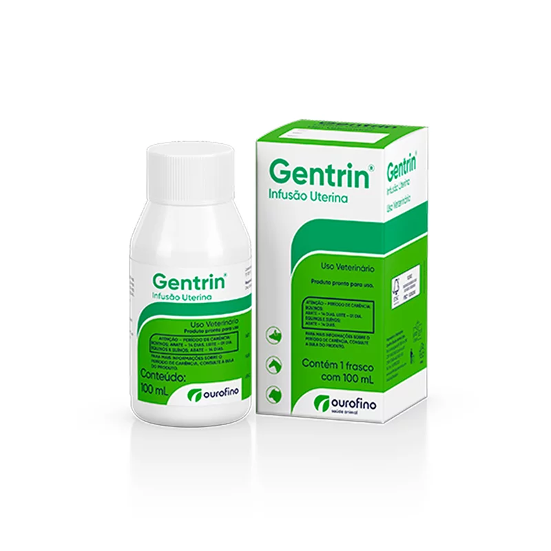 ANTIBIÓTICO DE USO INFUSÃO UTERINA GENTRIN 100ML - OUROFINO