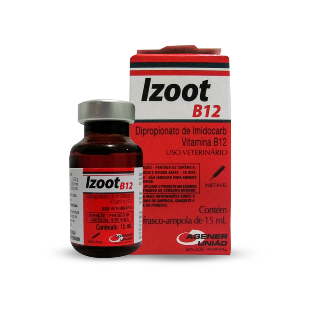 ENDOPARASITICIDA USO INJETÁVEL IZOOT B12 15ML - AGENER UNIÃO