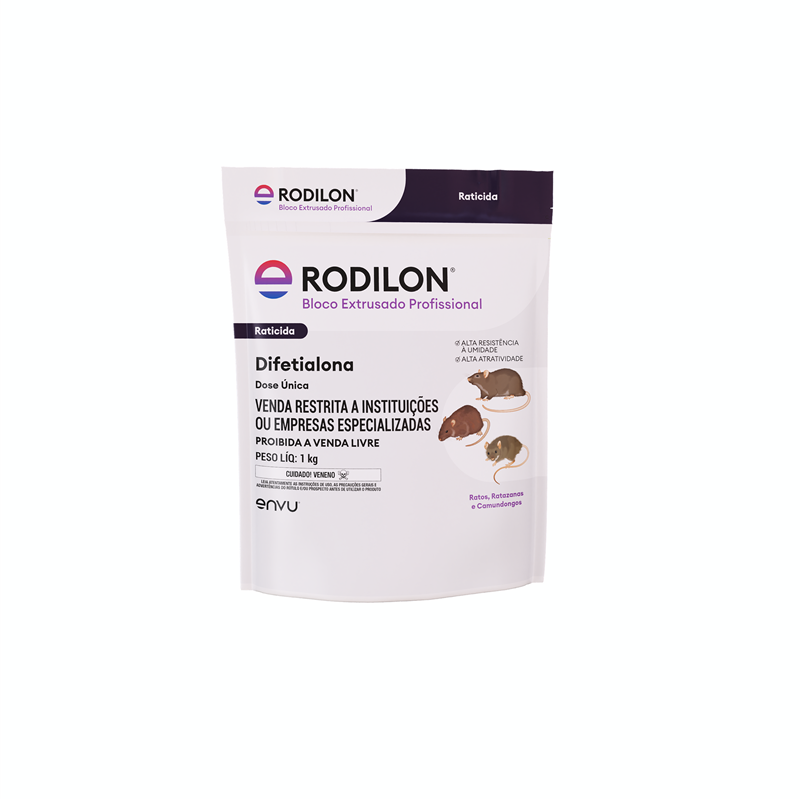 RATICIDA EM BLOCO EXTRUSADO RODILON 1KG - BAYER