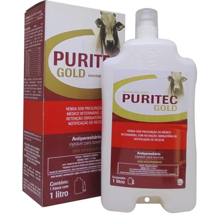 ENDOCTOPARASITICIDA PARA BOVINOS PURITEC GOLD IVERMECTINA 3,5% 1L - CEVA