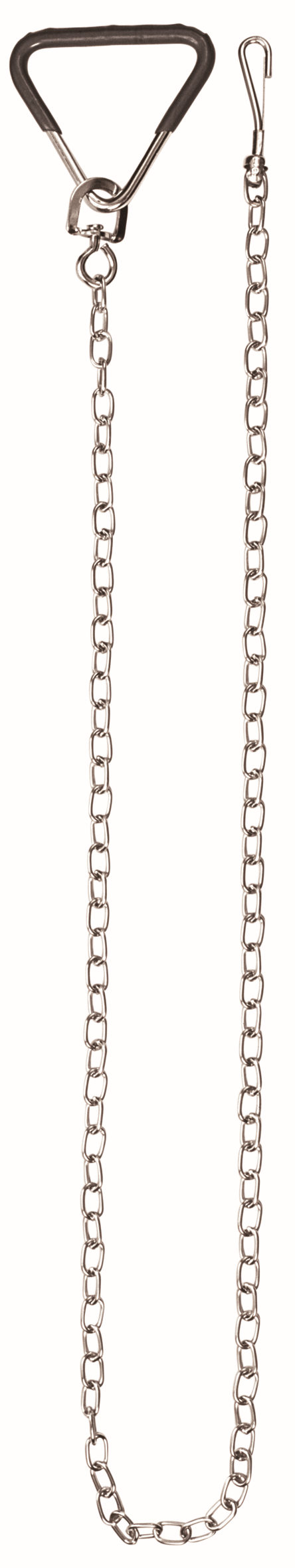 GUIA DE CORRENTE PUXADOR TRIANGULAR COM MOSQUETÃO CROMADO - SÃO RAPHAEL