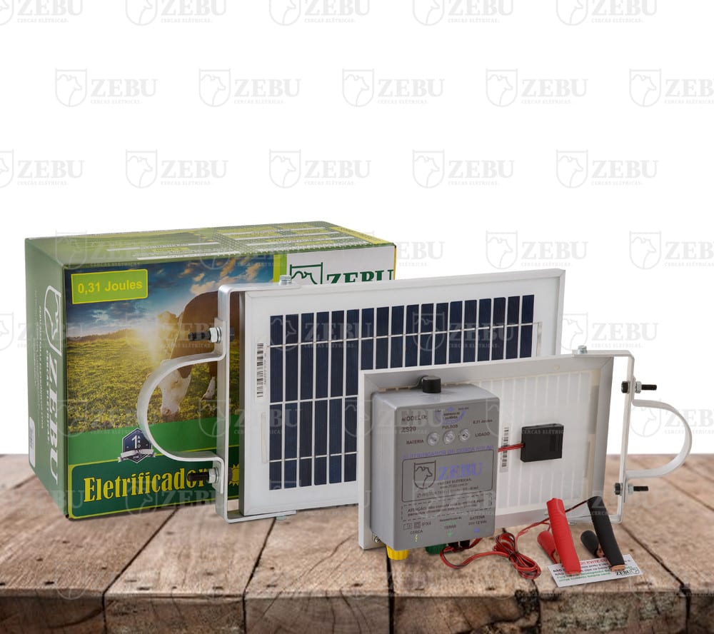 KIT ELETRIFICADOR SOLAR CERCA ELÉTRICA RURAL ZS20 - ZEBU