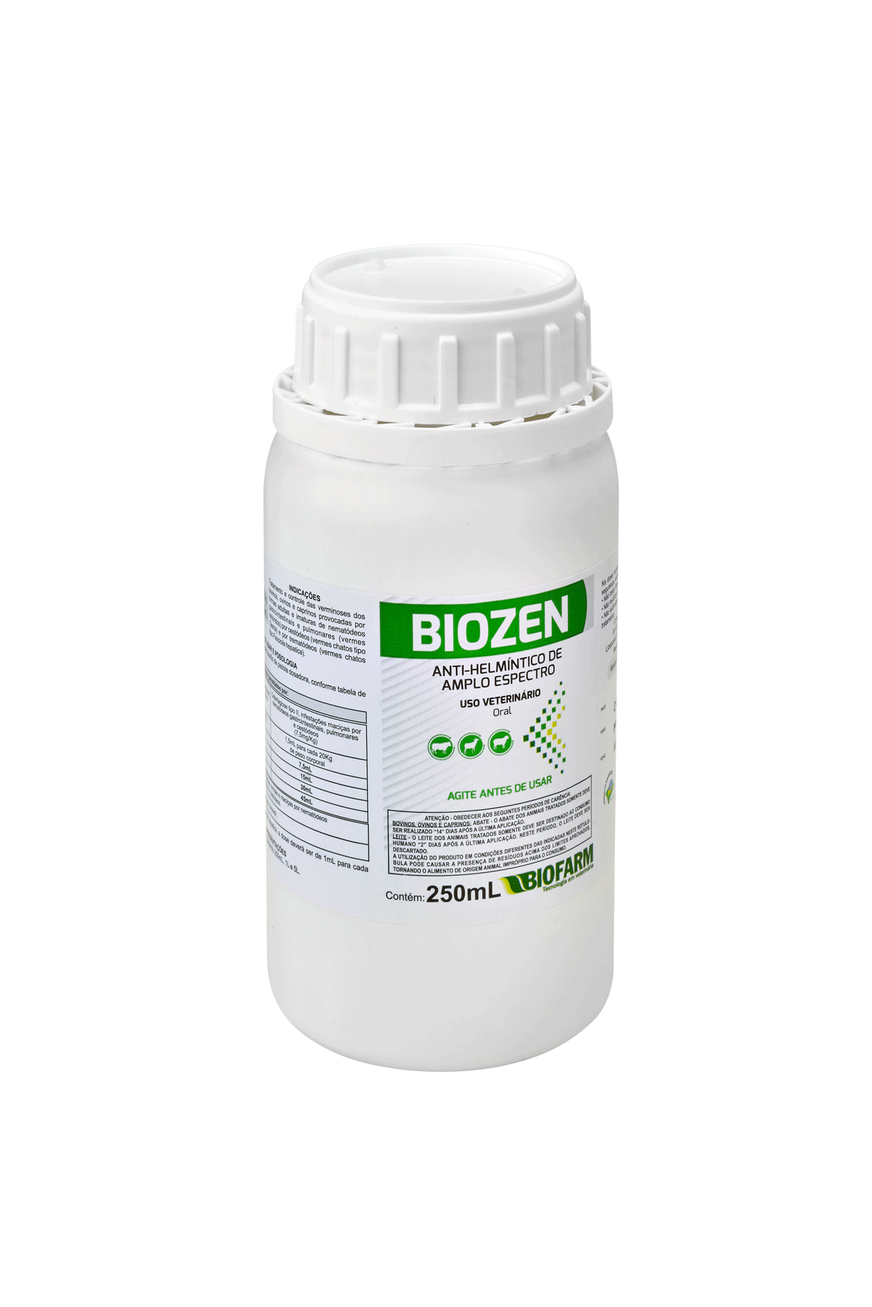 ANTI-HELMÍNTICO DE AMPLO ESPECTRO BIOZEN 250ML USO ORAL - BIOFARM