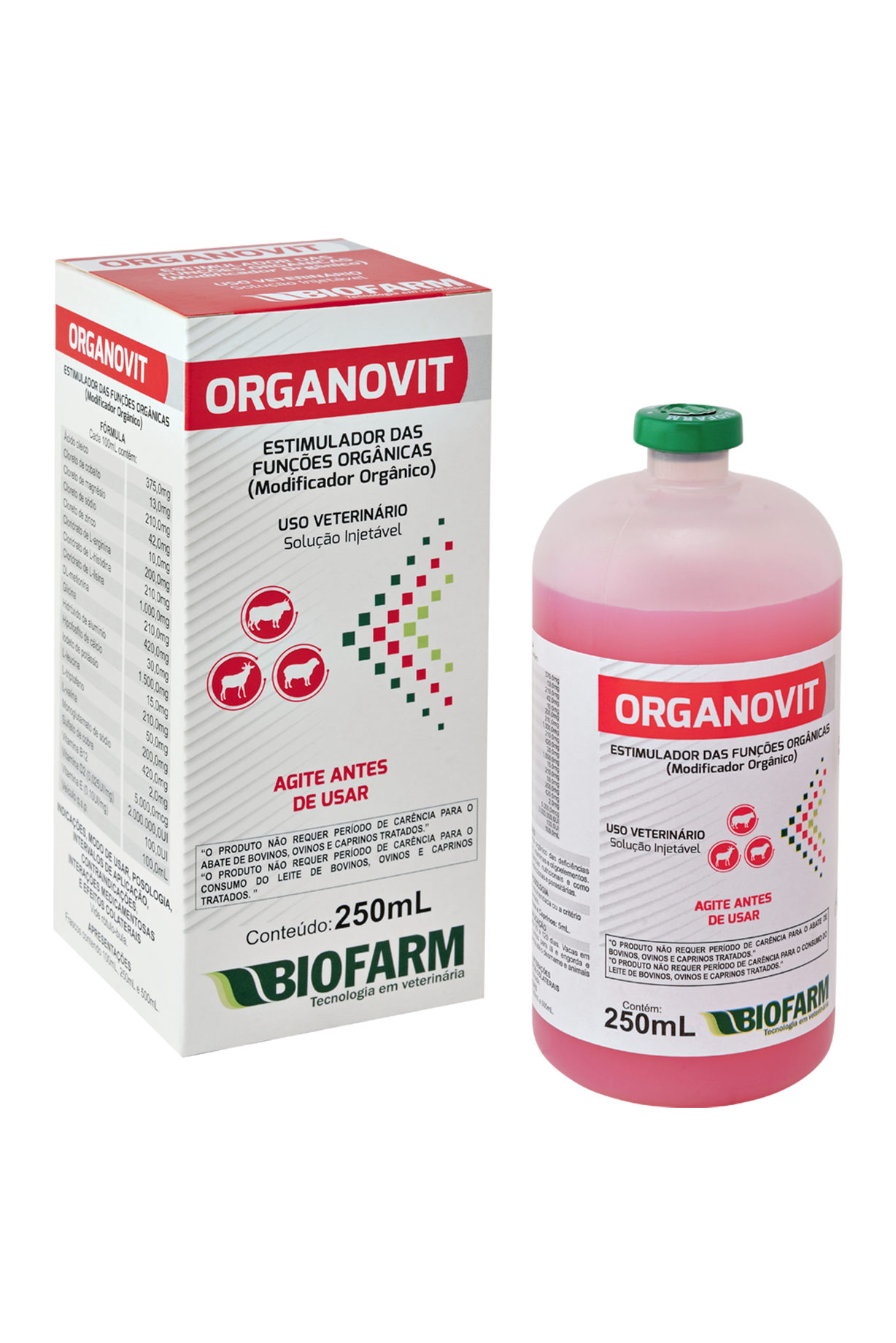 ESTIMULADOR DE FUNÇÕES ORGÂNICAS ORGANOVIT 250ML SOLUÇÃO INJETAVÉL - BIOFARM