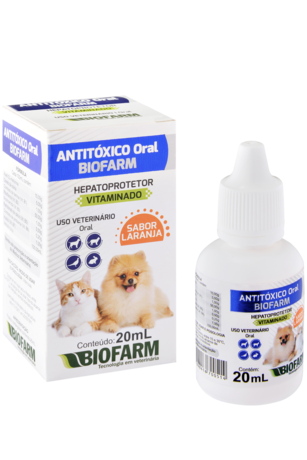 HEPATOPROTETOR ANTITÓXICO 20ML USO ORAL PARA CÃES E GATOS - BIOFARM