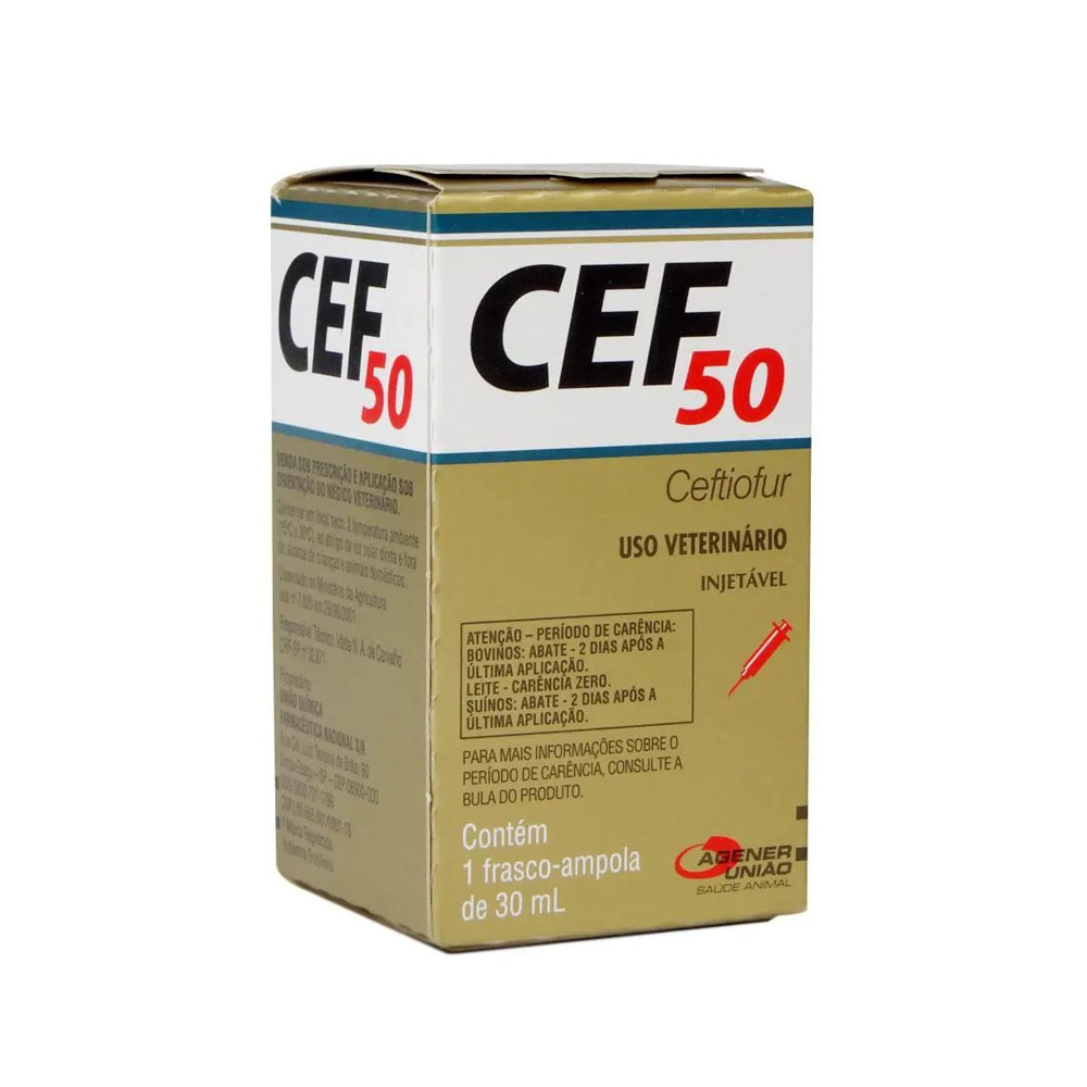 ANTIBACTERIANO PARA BOVINOS CEF-50 30ML - AGENER UNIÃO