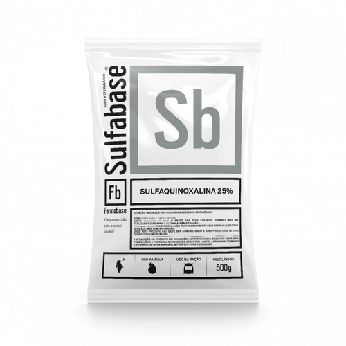 MEDICAMENTO À BASE DE SULFAQUINOXALINA 25% SULFABASE 500G - FARMABASE